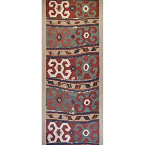 LOT.103 Antik Kafkas Kilim Fragman 19. Yüzyıl 86 x 232 cm