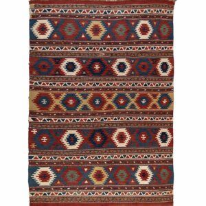 LOT.114 Antik Kazak Kilimi 100+ Yaş 128 x 176 cm