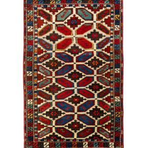 LOT.120 Antik Ödemiş Bozdağ Yastık Halı 19. Yüzyıl Sonu 60 x 90 cm