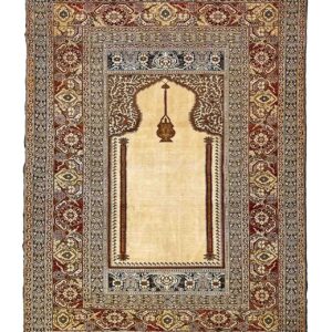 LOT.5 Antik Gördes Mihraplı Halı 120+ Yaş 124 x 145 cm