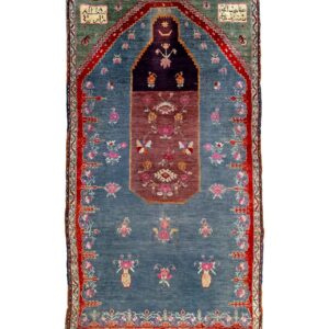 LOT.62 Antik Sivas Tarihli Mihraplı Halı 19. Yüzyıl Başı 81 x 147 cm