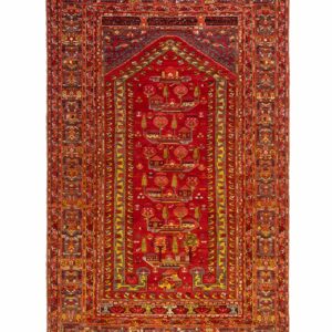 LOT.70 Kula Manzaralı Halı 19. Yüzyıl 133 x 220 cm