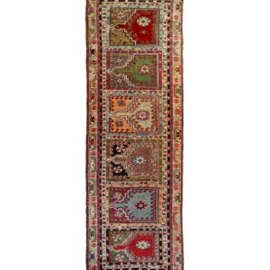 LOT.88 Antik Mucur Saflı Halı 19. Yüzyıl 123 x 380 cm