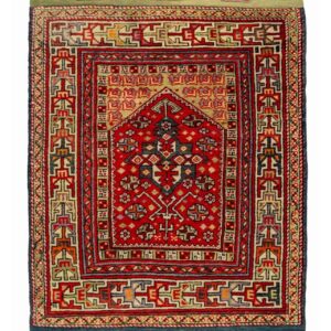LOT.92 Antik Kozak Mihraplı Halı 100+ Yaş 95 x 126 cm