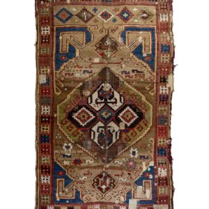LOT.93 Antik Karapınar Salur Halısı 19. Yüzyıl Başı 107 x 186 cm