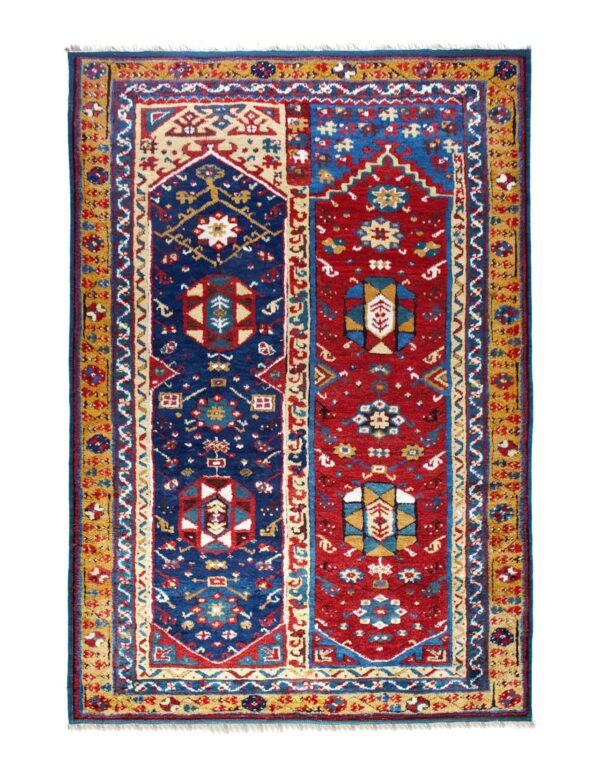 LOT.145 Antik Çift Kapılı Megri Halısı 19. Yüzyıl Ortası 127 x 185 cm