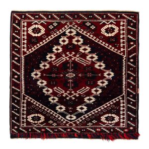 LOT.150 Antik Sakallı Kız Bergama Halısı 120+ Yaş 94 x 100 cm